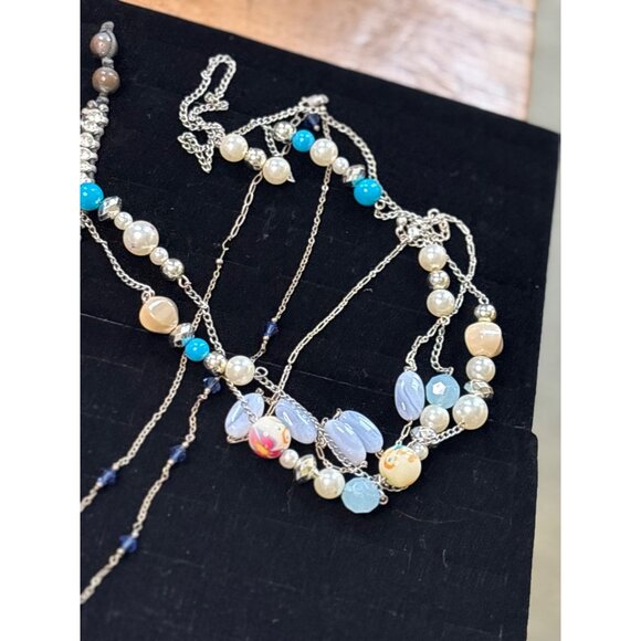 Multi-Layered Beaded Jewelry Set With Necklaces (napier too) Earrings & Turquois - Picture 10 of 16